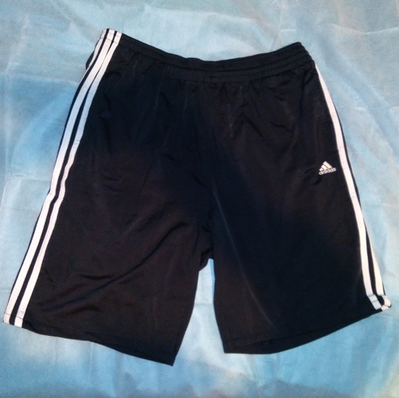 Adidas Stripes Athletic Gym Shorts With Pockets - Picture 2 of 10